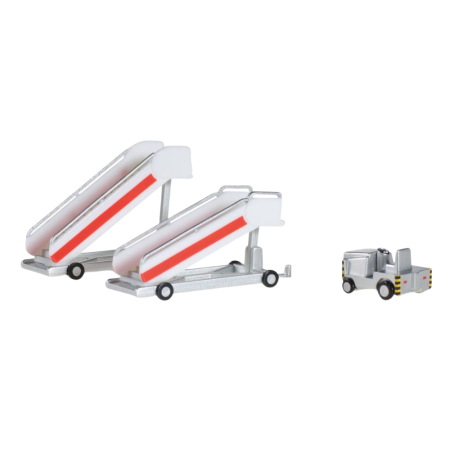 Herpa Scenix Historische Fluggasttreppen mit Schlepper (1:200)